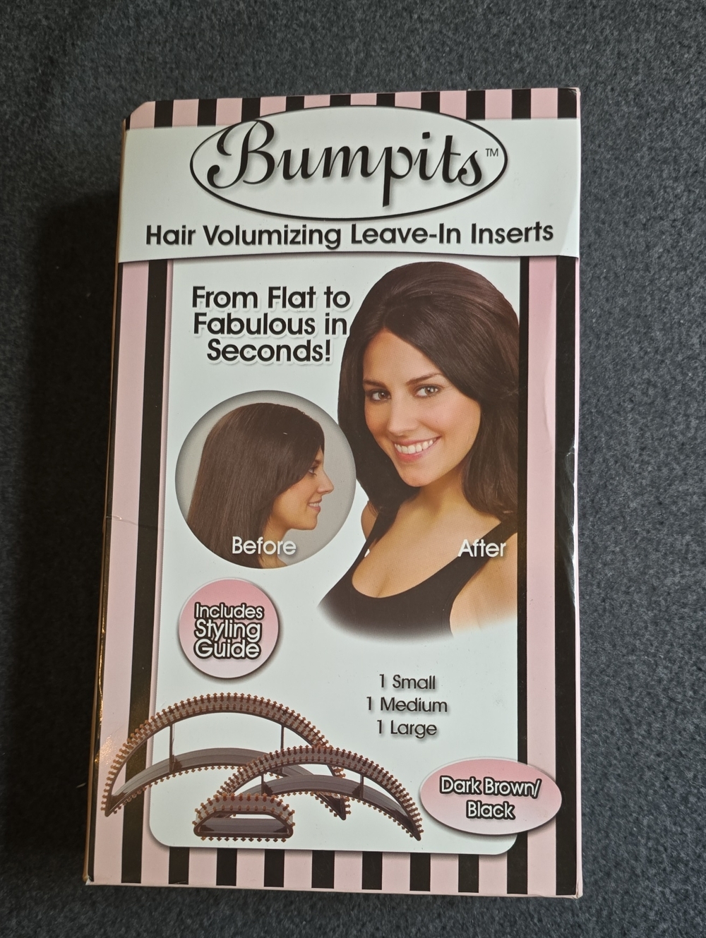NIB Hair Volumizing Leave-In Inserts - Dark Brown/Black